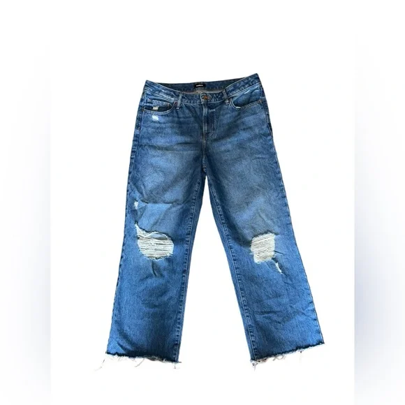 Medium Wash Ripped 90s Ankle Boot Jeans | Sz 10 Regular - Picture 4 of 7